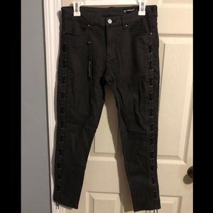 BlankNYC Embellished Gray Stretch Jeans - 29